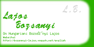 lajos bozsanyi business card